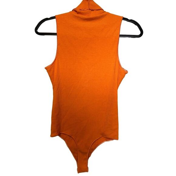 Show Me Your Mumu NWT Turtle Bodysuit Sleeveless Ribbed Burnt Orange Size Large - Picture 8 of 9